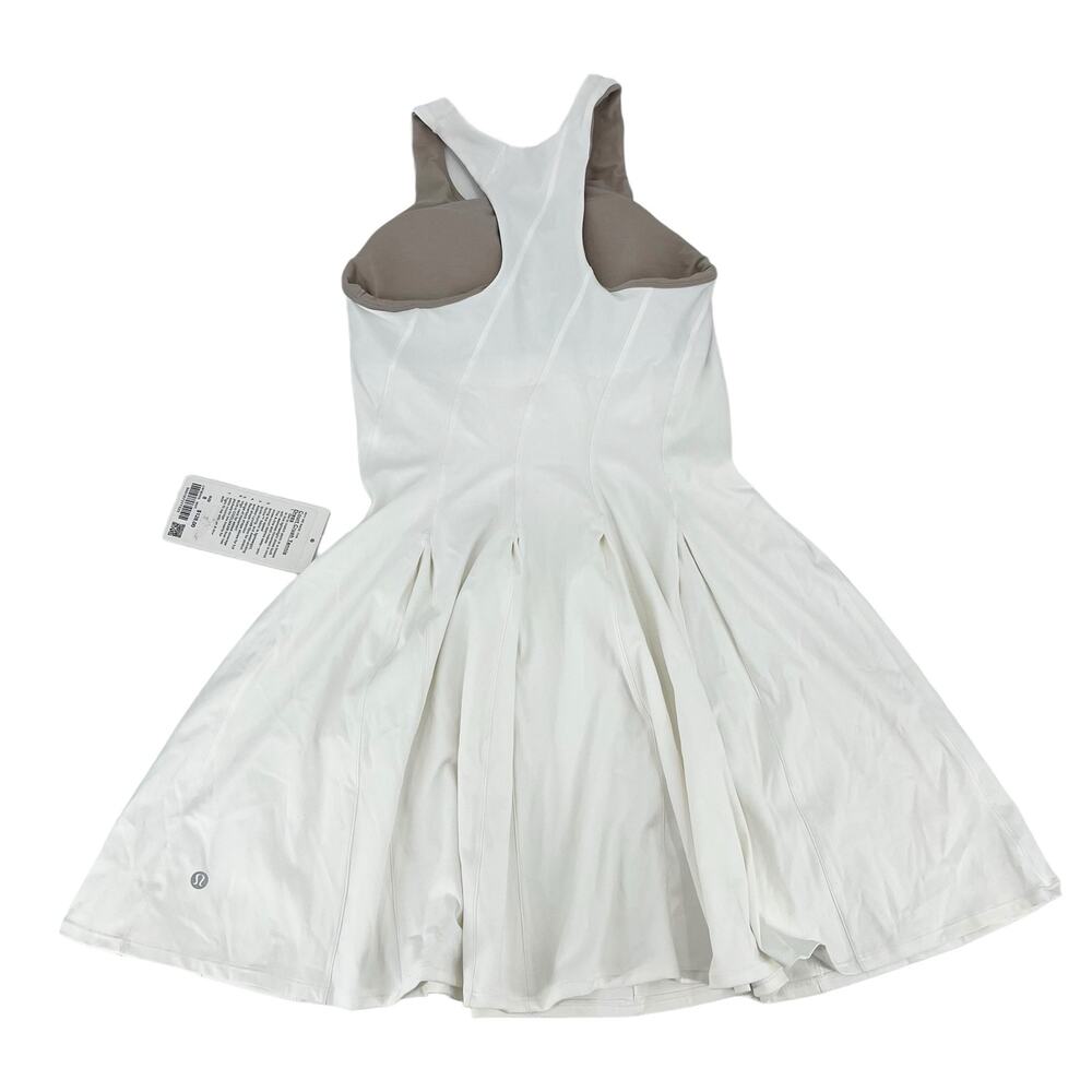 LULULEMON Court Crush Tennis Dress White Nulux Quick Dry Lined Pockets 8 - Picture 6 of 8